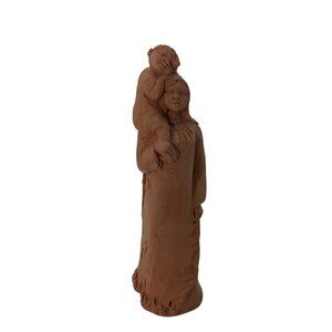 Vintage Handcrafted Art Terracotta Clay Mother & Child Figurine Sculpture*Read